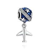 925 Silver Airplane Book Cross Tree Pendant DIY Beads Fit Bracelet Women