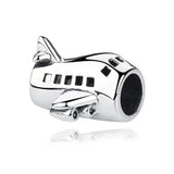 925 Silver Airplane Charm Beads for Women Travel Bracelet Gift for Pilot
