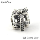 925 Silver Wrapped Up Charm Red Enamel Bead for Bracelet Jewelry
