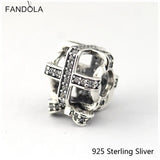 925 Silver Wrapped Up Charm Red Enamel Bead for Bracelet Jewelry