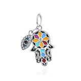 925 Silver All-seeing Eye Dangle Charm Bead Bracelet Pendant
