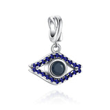 925 Silver All-seeing Eye Dangle Charm Bead Bracelet Pendant