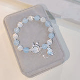 925 Silver Amethyst Bracelet Opal Jewelry Women's Gift