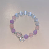 925 Silver Amethyst Bracelet Opal Jewelry Women's Gift