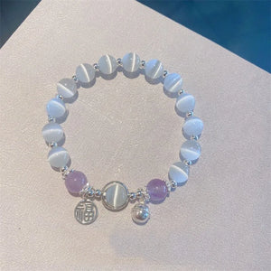 925 Silver Amethyst Bracelet Opal Jewelry Women's Gift