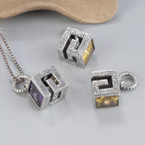 925 Sterling Silver Amethyst Citrine Zircon Beads Charm Charms