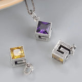 925 Sterling Silver Amethyst Citrine Zircon Beads Charm Charms