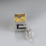 925 Sterling Silver Amethyst Citrine Zircon Beads Charm Charms