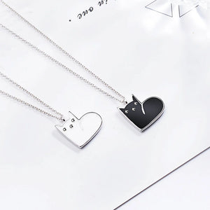 925 Silver Cat Pendant Necklace for Women Party Jewelry
