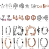 925 Silver Anchor & Wheel Moon & Stars Earrings