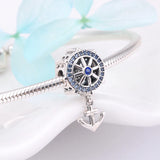 925 Sterling Silver Anchor Telescope Charm Beads for Bracelet