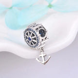 925 Sterling Silver Anchor Telescope Charm Beads for Bracelet