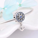 925 Sterling Silver Anchor Telescope Charm Beads for Bracelet