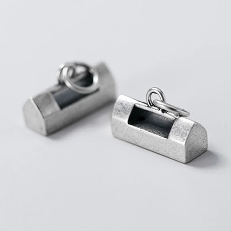925 Silver Door Lock Charms Pendant DIY Jewelry