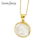 925 Silver Angel Baby Pendant Mother of Pearl Abalone Shell Necklace