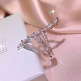 Sterling Silver Angel Wing Finger Ring, Platinum Plated Size 6-10