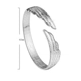 925 Silver Angel Wing Lucky Bracelet Cuff Bangles Jewelry