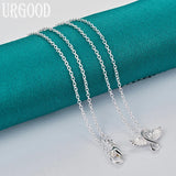 925 Silver Angel Wings Pendant Necklace 16-30 Inch Chain Women Wedding Jewelry