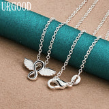 925 Silver Angel Wings Pendant Necklace 16-30 Inch Chain Women Wedding Jewelry
