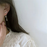 925 Silver Angel Wings Tassel Earrings 14k Plating Crystal Long Earrings