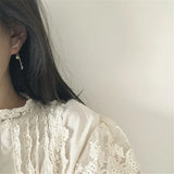925 Silver Angel Wings Tassel Earrings 14k Plating Crystal Long Earrings