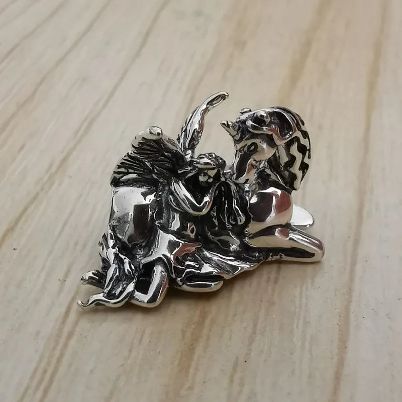 925 Silver Angel & Unicorn Charm Bead European Jewelry