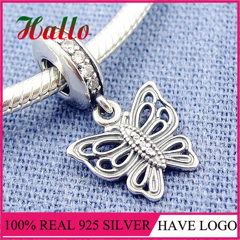 925 Silver Butterfly Charm Beads for Bracelet