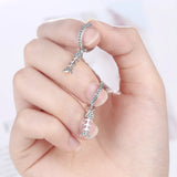 925 Silver CZ Fish Drop Earrings for Women