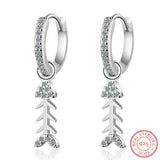 925 Silver CZ Fish Drop Earrings for Women