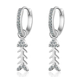 925 Silver CZ Fish Drop Earrings for Women