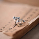 925 Silver Frog Clip Earrings Women Vintage Wedding Jewelry