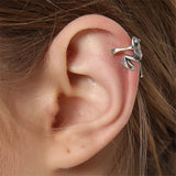 925 Silver Frog Clip Earrings Women Vintage Wedding Jewelry