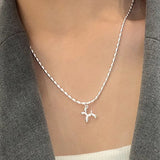 925 Silver Balloon Dog Necklace Animal Clavicle Chain Women's Jewelry