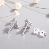 925 Silver Cat Stud Earrings for Women Wedding Jewelry