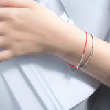 925 Silver Ankle Bracelet Red Thread Charm Bracelet Jewelry