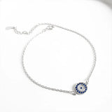 925 Silver Evil Eye Anklet Foot Jewelry Beach Accessories