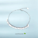 925 Sterling Silver Anklet Female Sweet Fresh Leaf Foot Ornaments