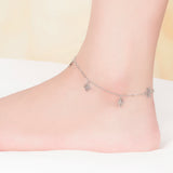 925 Sterling Silver Anklet Flower Pendant Chain Charm Jewelry