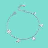 925 Sterling Silver Anklet Flower Pendant Chain Charm Jewelry