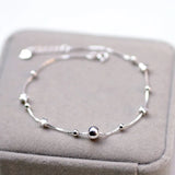925 Silver Anklet Women Bohemian Bead Star Foot Jewelry Summer Beach