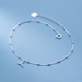 925 Silver Anklet Zircon Fish Tail Bracelet Female Chain Pearl Marine Ornaments