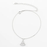 925 Silver Anklets Bracelet on Leg 925 Silver Barefoot Sandals Anklets