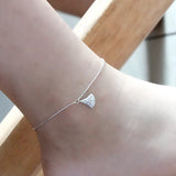 925 Silver Anklets Bracelet on Leg 925 Silver Barefoot Sandals Anklets