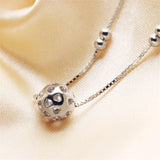925 Silver Anklet Heart Beads Foot Jewelry Ankle Bracelet