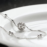925 Silver Anklet Heart Beads Foot Jewelry Ankle Bracelet