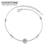 925 Silver Anklet Heart Beads Foot Jewelry Ankle Bracelet