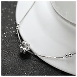 925 Silver Anklet Heart Beads Foot Jewelry Ankle Bracelet
