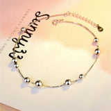 925 Silver Beads Anklet Foot Chain Jewelry Box Chain Anklets