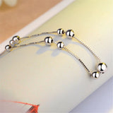 925 Silver Beads Anklet Foot Chain Jewelry Box Chain Anklets