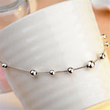 925 Silver Beads Anklet Foot Chain Jewelry Box Chain Anklets